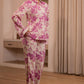 Juniper Purple Floral Printed Co-Ord Set With Button Details - Swadesiicart