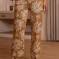 Juniper Brown Floral Printed Co-Ord Set With Button Details - Swadesiicart