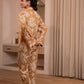 Juniper Brown Floral Printed Co-Ord Set With Button Details - Swadesiicart