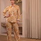 Juniper Brown Floral Printed Co-Ord Set With Button Details - Swadesiicart