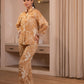 Juniper Brown Floral Printed Co-Ord Set With Button Details - Swadesiicart