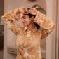 Juniper Brown Floral Printed Co-Ord Set With Button Details - Swadesiicart