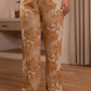 Juniper Brown Floral Printed Co-Ord Set With Button Details - Swadesiicart