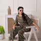 Juniper Green Floral Printed Viscose Jumpsuit With Belt - Swadesiicart