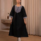 Juniper Black Noir Kashida Kurta - Swadesiicart