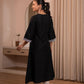 Juniper Black Noir Kashida Kurta - Swadesiicart
