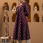 Juniper Purple Gold-Printed Anarkali Kurta - Swadesiicart
