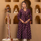 Juniper Purple Gold-Printed Anarkali Kurta - Swadesiicart