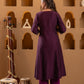 Juniper Wine Embroidered Yoke Kurta - Swadesiicart