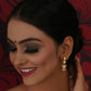 Kundan Earrings with Pearl Drops (Gold) - Ruby Raang - Ruby Raang Studio