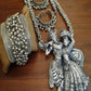 Mominos Fashion Johar Kamal Women Silver-Plated Brass Finish Radha Kishan Long Neckalce Combo Set - Mominos Fashion