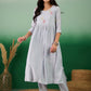 Blue Embroidered Muslin Kurta and Trouser - Berlin