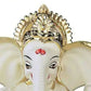 Tamas Gaj Karna Ganesh Idol | Off White & Gold | Brass Pooja Decor - Swadesiicart