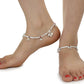 AanyaCentric Gold-Polished Mangalsutra Pendant Earring Set & Silver Plated Anklet