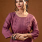Juniper Dusty Pink Embroidered Kurta - Swadesiicart