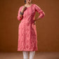 Juniper Rose Gold Embroidered Kurta - Swadesiicart