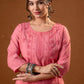 Juniper Rose Gold Embroidered Kurta - Swadesiicart