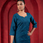 Juniper Teal Embroidered Kurta - Swadesiicart
