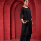 Juniper Black Tonal Sequin Embellished Straight Kurta Set - Swadesiicart