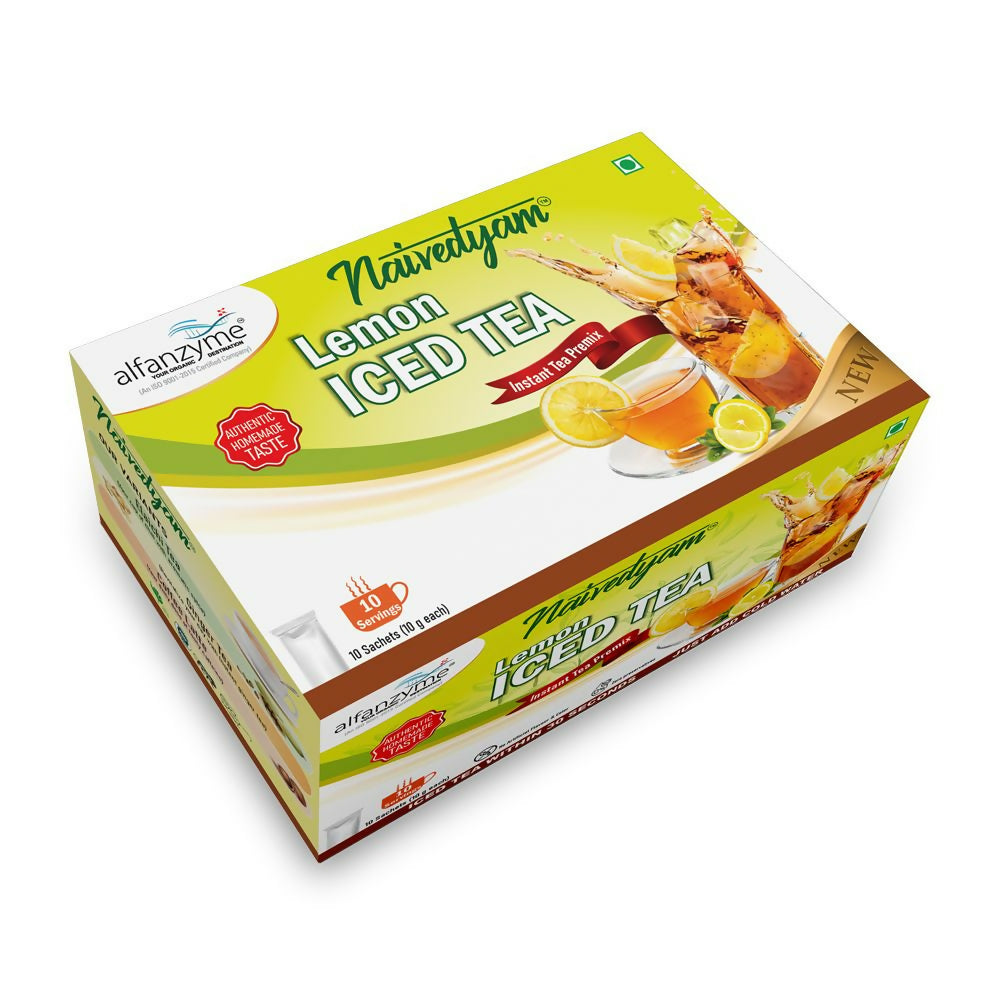 Naivedyam Lemon Iced Instant Tea Premix Powder Sachets | Swadesiicart