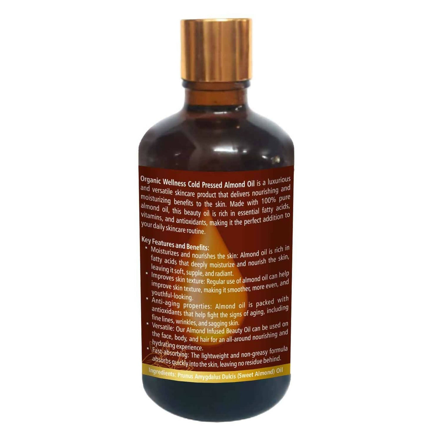 Organic Wellness Almond Cold Pressed Oil - Swadesiicart