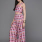 Ahalyaa Women Printed Crop Top with Palazzos & Jacket - Multi Color - Swadesiicart