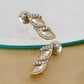 Boat Shaped Earrings with Diamond in Gold (Silver) - Ruby Raang | Swadesiicart