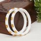 Golden Bangles (White) - Ruby Raang - Swadesiicart