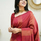 Partywear Designer Red Banarasi Silk Fancy Saree - Starwalk | Swadesiicart