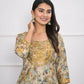 Festive Wear Ethnic Cream chanderi Stitched Suit With Dupatta - Anbazaar - Swadesiicart