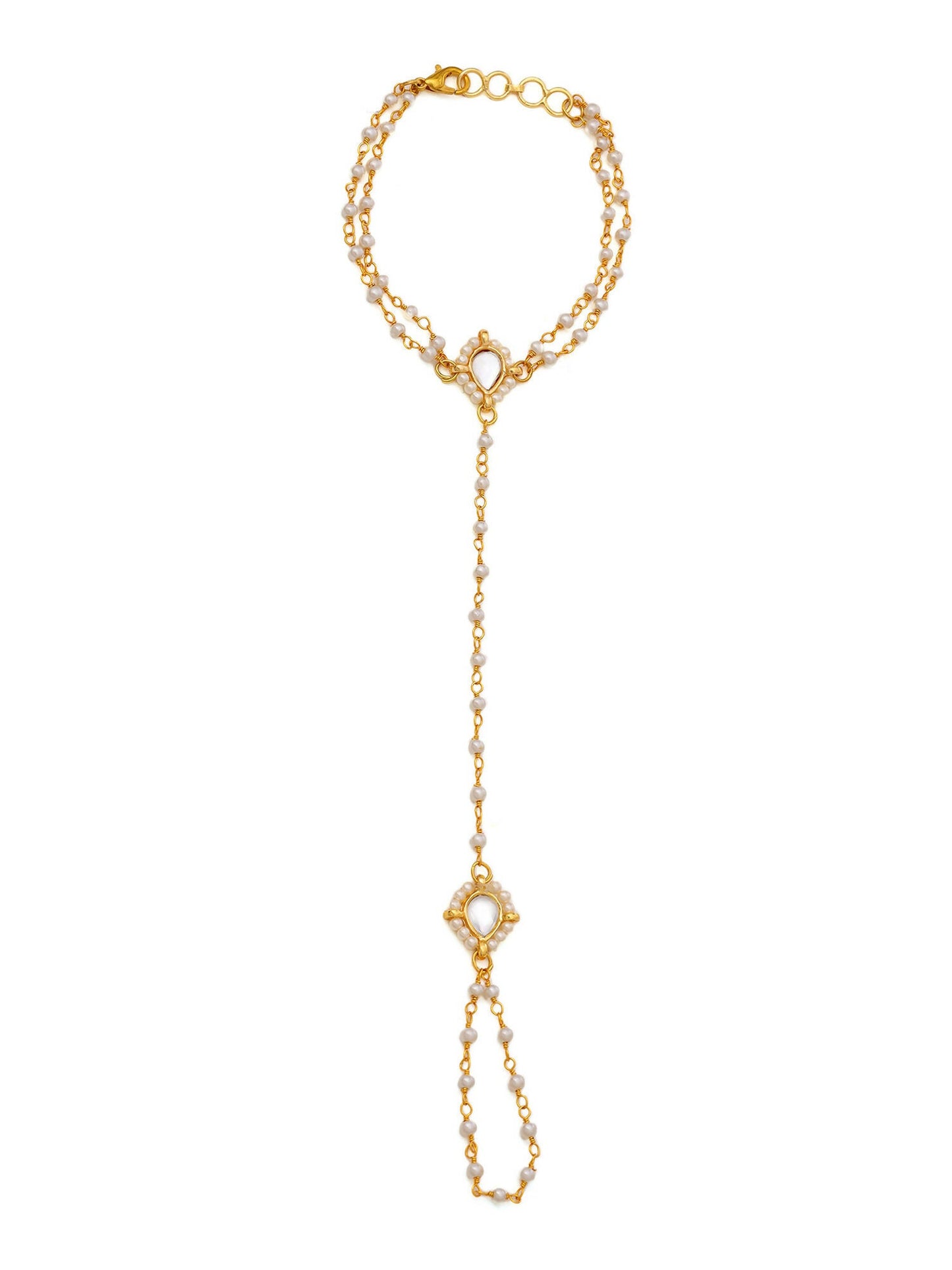 Ruby Raang Gold Kundan Haath Phool | Swadesiicart