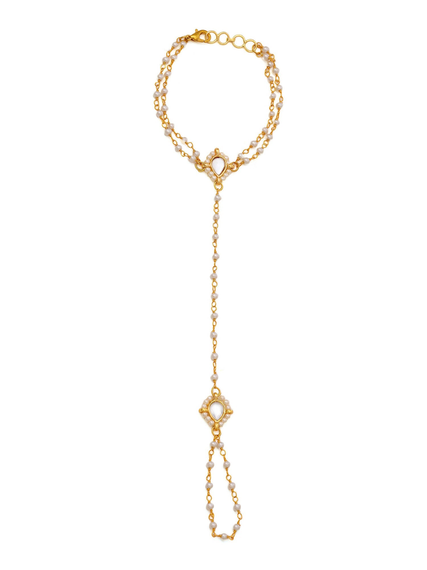 Ruby Raang Gold Kundan Haath Phool | Swadesiicart