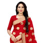 Vamika Weaving Banarasi Jacquard Red Saree | Swadesiicart