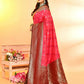 Joban Fashion Rani Pink & Bottle Green Plain With Weaving Border Banarasi Silk Sarees | Swadesiicart