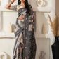 Shree Shyam Fashion Linen Cotton Black & Cream Saree