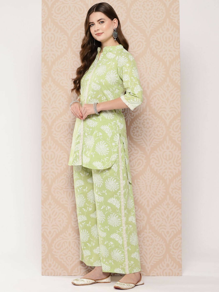 Ahalyaa Women's Traditional Wear Co-ods - Pista Green | Swadesiicart