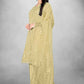 Beige Heavy Organza Silk Embroidered Unstitched Dress Material - Amara