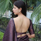 DEIANA'S Beautiful Designer Golden zari Soft Lichi Silk Saree - Purple - Swadesiicart