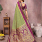 Aastha Fashion Mehndi Kalamkari Silk Zari Woven Saree