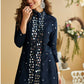 Anaita Black Silk Stylish Readymade Suit with Real Mirror Work