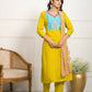 Festive Wear Ethnic Yellow Viscose Stitched Suit With Dupatta - Tanisha | Swadesiicart