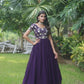 Jyoti Fashion Women's Purple Sequins Embroidered Faux Georgette Anarkali Dress | Swadesiicart
