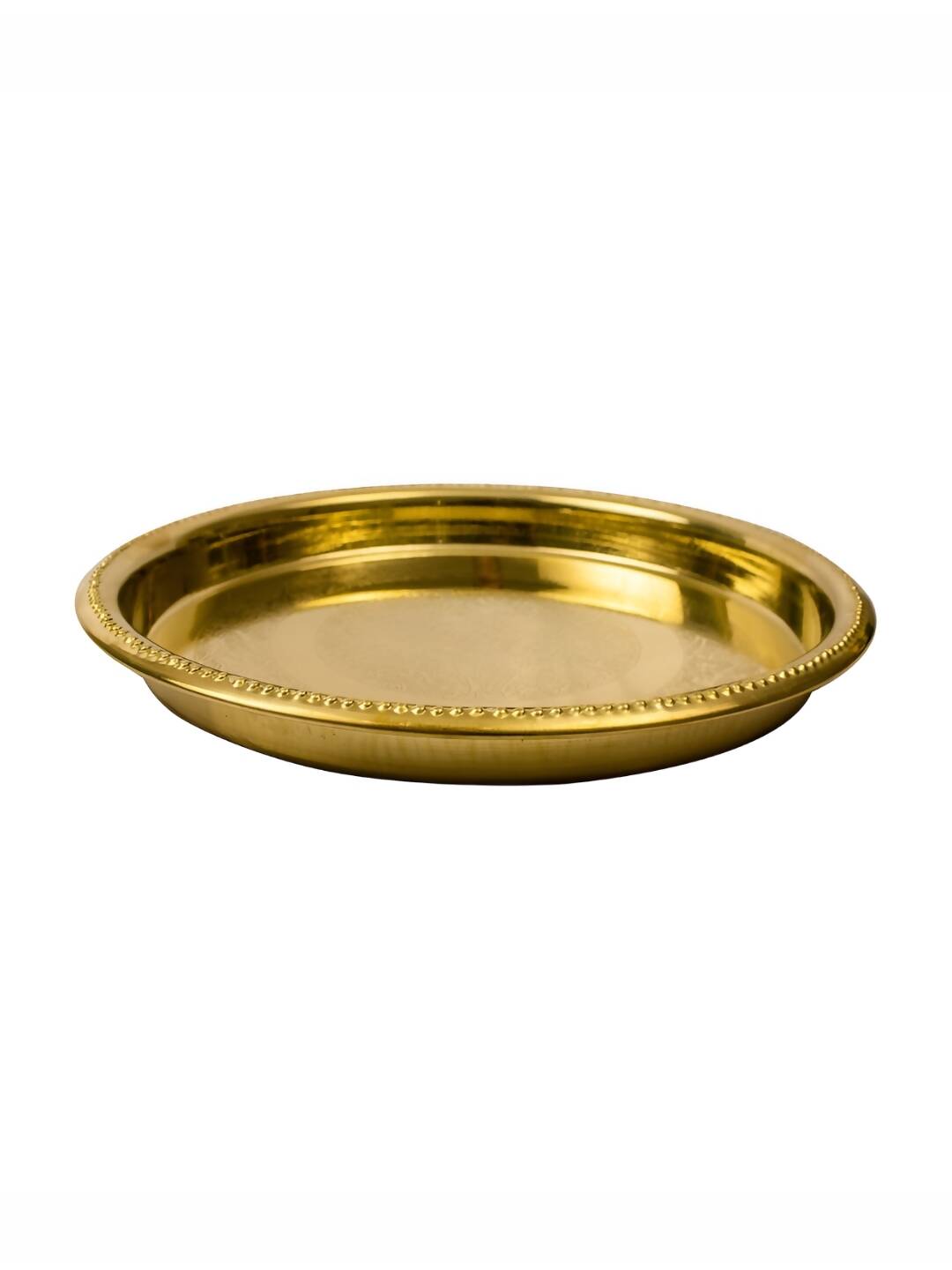 Spillbox Gold-Toned Brass Petal Thalli Round Pooja Essential | Swadesiicart