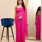Pink Georgette Designer Printed Ready To Wear Saree - Ibiza | Swadesiicart