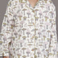 Breathables Kids Cotton White Mushroom Print Shirt & Pyjama Boys & Girls Night Suit