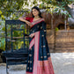Vishnu Weaves Women's Black Tussar Silk Zari Woven Saree with Blouse - Swadesiicart