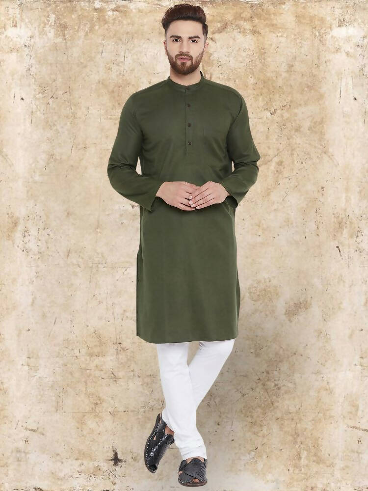 Even Apparels Pure Cotton Green Kurta - Green | Swadesiicart