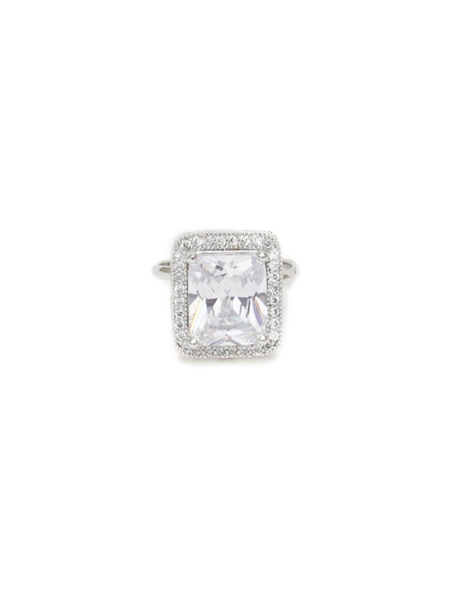 white stone ring (silver) - Ruby Raang | Swadesiicart