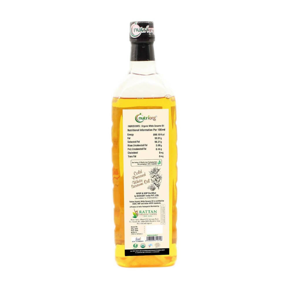 Nutriorg Organic White Sesame Oil - Swadesiicart
