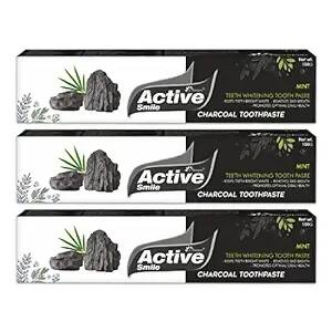 Dr. Morepen Active Smile Charcoal Toothpaste for Teeth Whitening & Bad Breath Removal - Swadesiicart